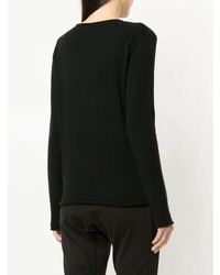 Женский черный свитер с круглым вырезом от Jac+ Jack