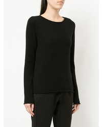 Женский черный свитер с круглым вырезом от Jac+ Jack