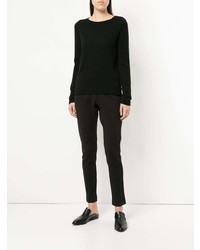 Женский черный свитер с круглым вырезом от Jac+ Jack