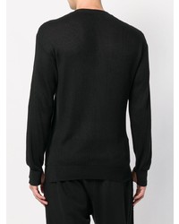 Мужской черный свитер с круглым вырезом от Maison Flaneur