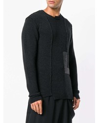 Мужской черный свитер с круглым вырезом от Isabel Benenato