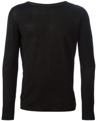 Мужской черный свитер с круглым вырезом от Nuur