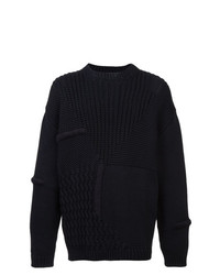 Мужской черный свитер с круглым вырезом от Oamc