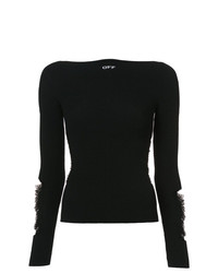 Женский черный свитер с круглым вырезом от Off-White