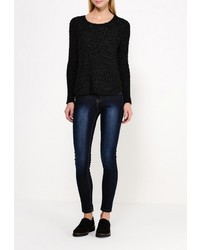 Женский черный свитер с круглым вырезом от Only