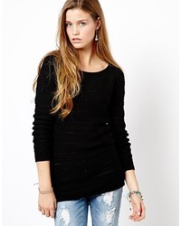 Женский черный свитер с круглым вырезом от Only