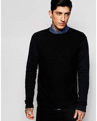 Мужской черный свитер с круглым вырезом от ONLY & SONS