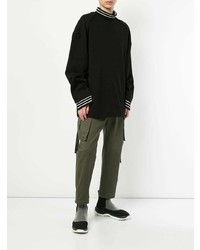 Мужской черный свитер с круглым вырезом от Juun.J