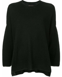 Женский черный свитер с круглым вырезом от Oyuna