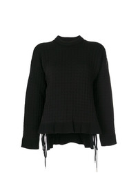 Женский черный свитер с круглым вырезом от Paco Rabanne