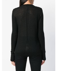 Женский черный свитер с круглым вырезом от Rick Owens