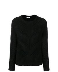 Женский черный свитер с круглым вырезом от Peserico