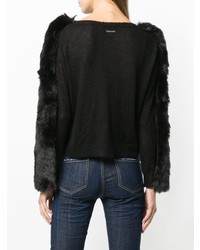 Женский черный свитер с круглым вырезом от Frankie Morello