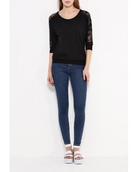 Женский черный свитер с круглым вырезом от Piazza Italia