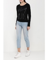 Женский черный свитер с круглым вырезом от Piazza Italia