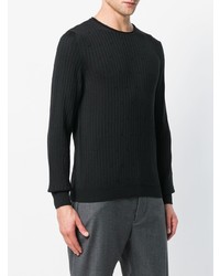 Мужской черный свитер с круглым вырезом от Cenere Gb