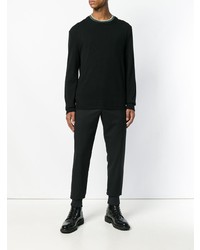 Мужской черный свитер с круглым вырезом от Jil Sander