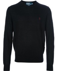 Мужской черный свитер с круглым вырезом от Polo Ralph Lauren