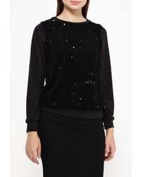 Женский черный свитер с круглым вырезом от QED London