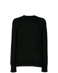 Мужской черный свитер с круглым вырезом от R13