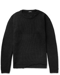 Мужской черный свитер с круглым вырезом от Raf Simons