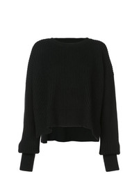 Женский черный свитер с круглым вырезом от RE/DONE