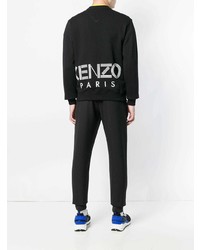 Мужской черный свитер с круглым вырезом от Kenzo