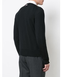 Мужской черный свитер с круглым вырезом от Thom Browne