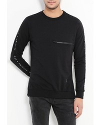 Мужской черный свитер с круглым вырезом от Religion