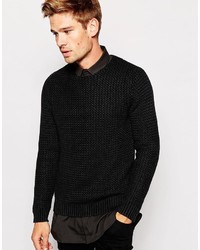 Мужской черный свитер с круглым вырезом от Replay