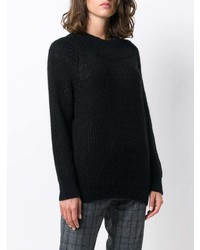 Женский черный свитер с круглым вырезом от Roberto Collina