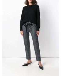 Женский черный свитер с круглым вырезом от Roberto Collina