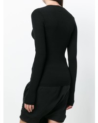 Женский черный свитер с круглым вырезом от Rick Owens