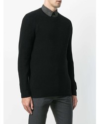 Мужской черный свитер с круглым вырезом от Theory