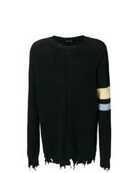Мужской черный свитер с круглым вырезом от Riccardo Comi