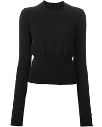 Женский черный свитер с круглым вырезом от Rick Owens