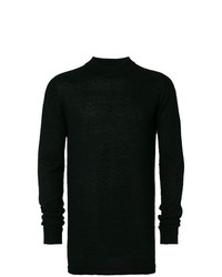 Мужской черный свитер с круглым вырезом от Rick Owens