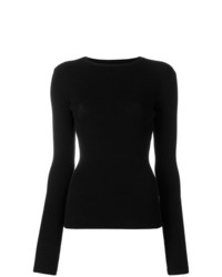 Женский черный свитер с круглым вырезом от Rick Owens
