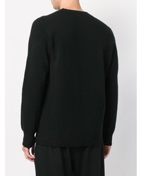 Мужской черный свитер с круглым вырезом от Maison Flaneur