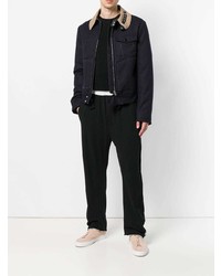 Мужской черный свитер с круглым вырезом от Maison Flaneur