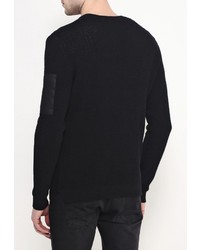 Мужской черный свитер с круглым вырезом от River Island