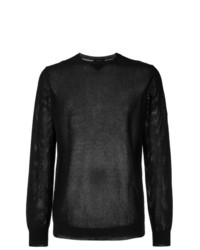 Мужской черный свитер с круглым вырезом от Roberto Collina