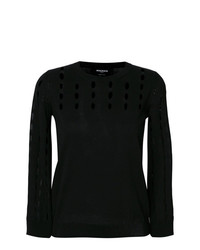 Женский черный свитер с круглым вырезом от Rochas