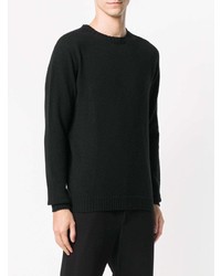 Мужской черный свитер с круглым вырезом от Mauro Grifoni