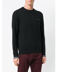 Мужской черный свитер с круглым вырезом от Sun 68