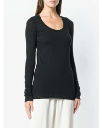 Женский черный свитер с круглым вырезом от Rick Owens Lilies