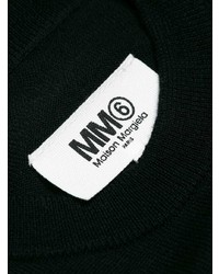 Женский черный свитер с круглым вырезом от MM6 MAISON MARGIELA