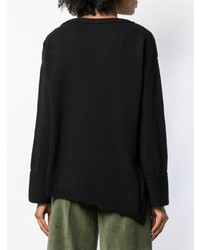 Женский черный свитер с круглым вырезом от Cruciani