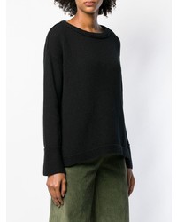 Женский черный свитер с круглым вырезом от Cruciani