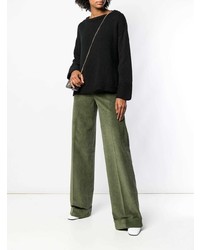 Женский черный свитер с круглым вырезом от Cruciani